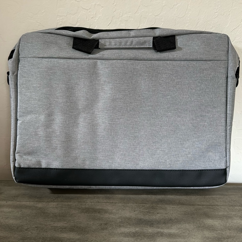Canvas Computer Bag, Grey, Zip top, Shoulder Strap, New